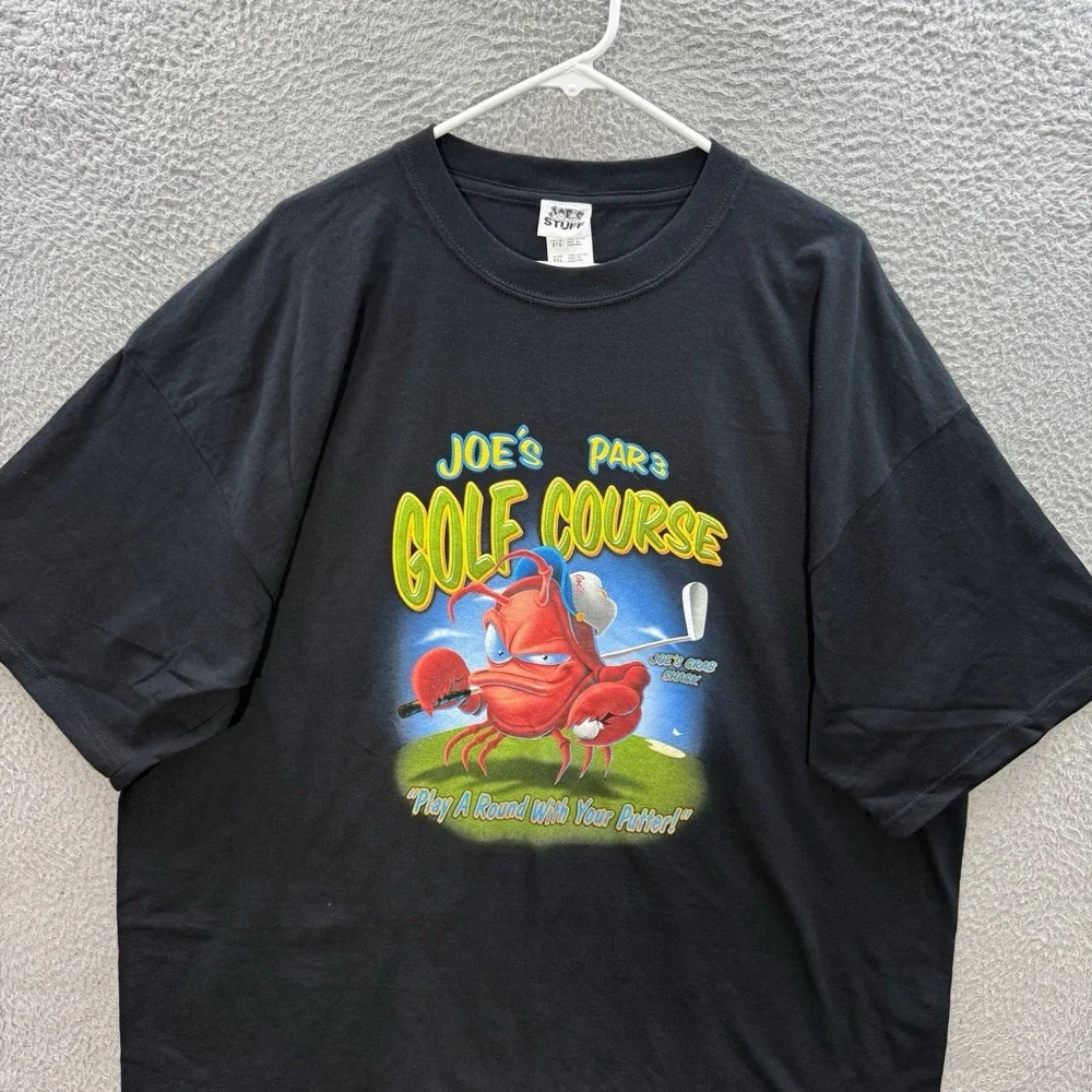 Vintage Joes Crab Shack Shirt Adult‎ 2XL XXL Black Crewneck Grunge 90s Y2K Golf